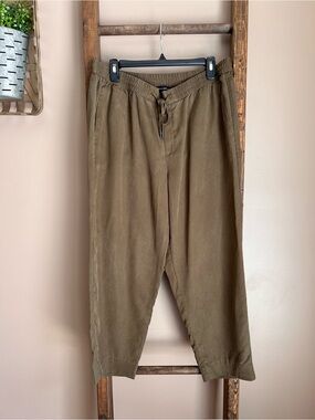 Banana Republic Olive Green Cropped Drawstring Pants
